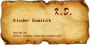 Kinder Dominik névjegykártya